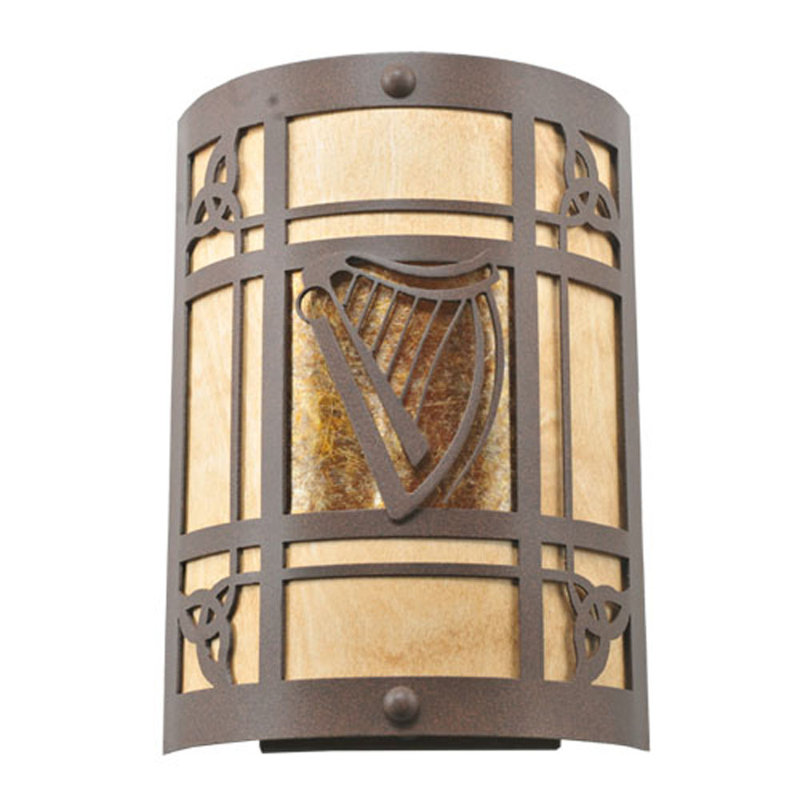 Celtic Harp Amber Mica 2-Light Direct Wired Sconce