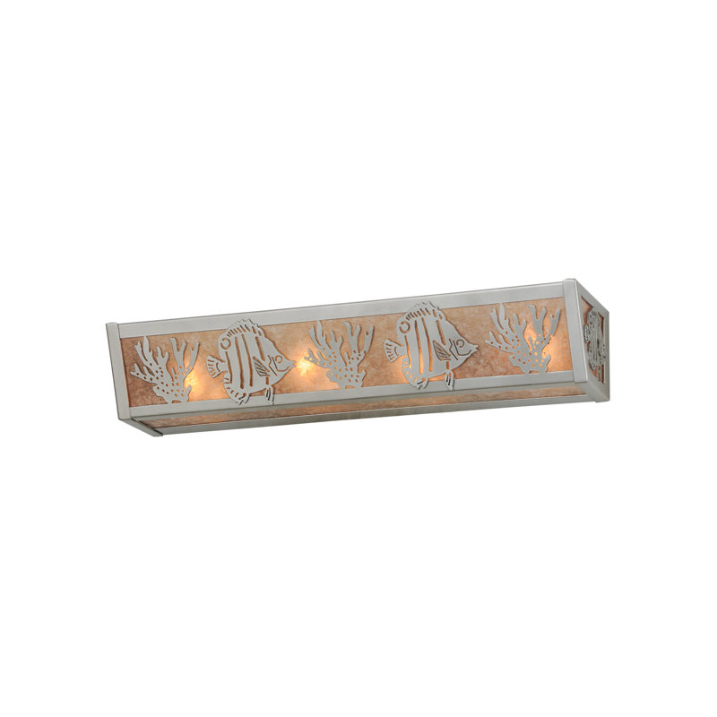 Nickel 4-Light Vanity with Silver Mica Panels