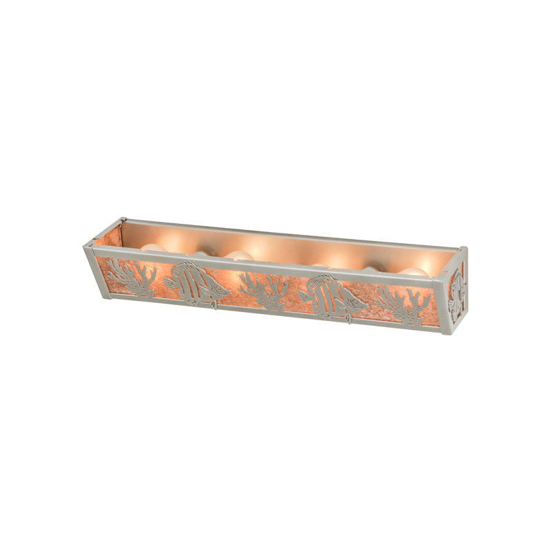 Nickel 4-Light Vanity with Silver Mica Panels