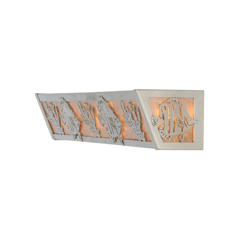 Nickel 4-Light Vanity with Silver Mica Panels