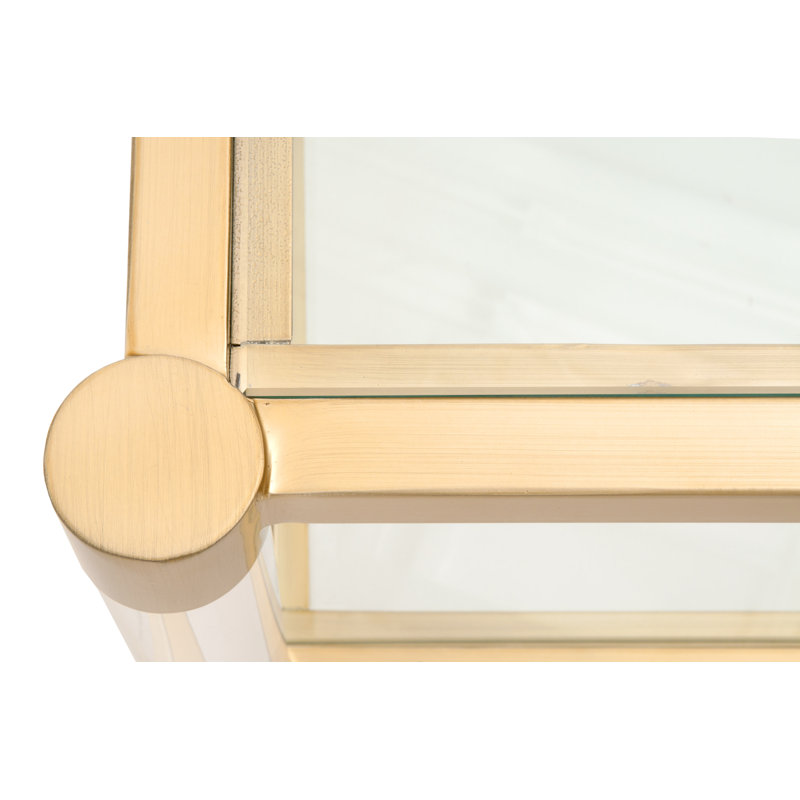 Elegant Gold and Transparent Glass Rectangular Lift-Top Coffee Table with Storage