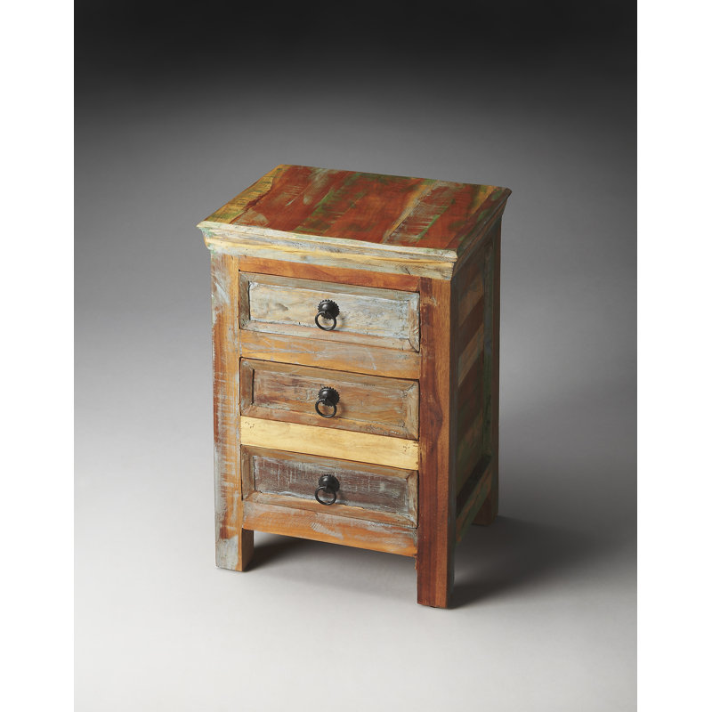 Arya Rustic Brown Recycled Wood Accent Chest with Dovetail Drawers