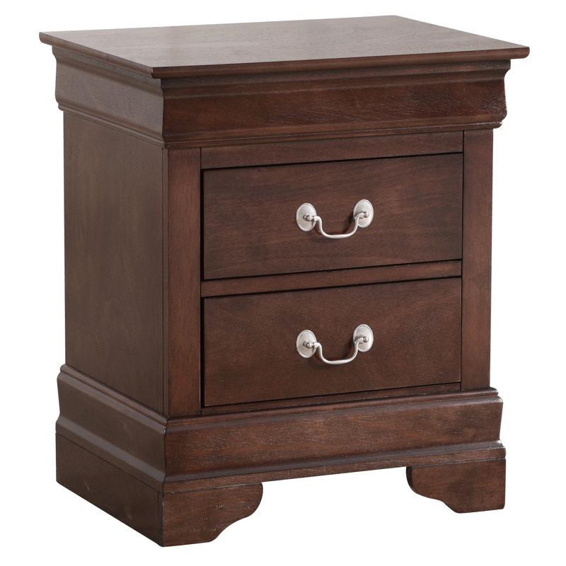 Classic Louis Phillipe Cappuccino 2-Drawer Nightstand