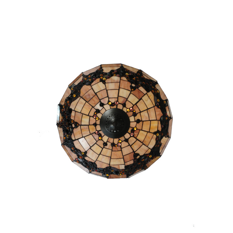 Black Glass 3-Light Indoor/Outdoor Bowl Pendant