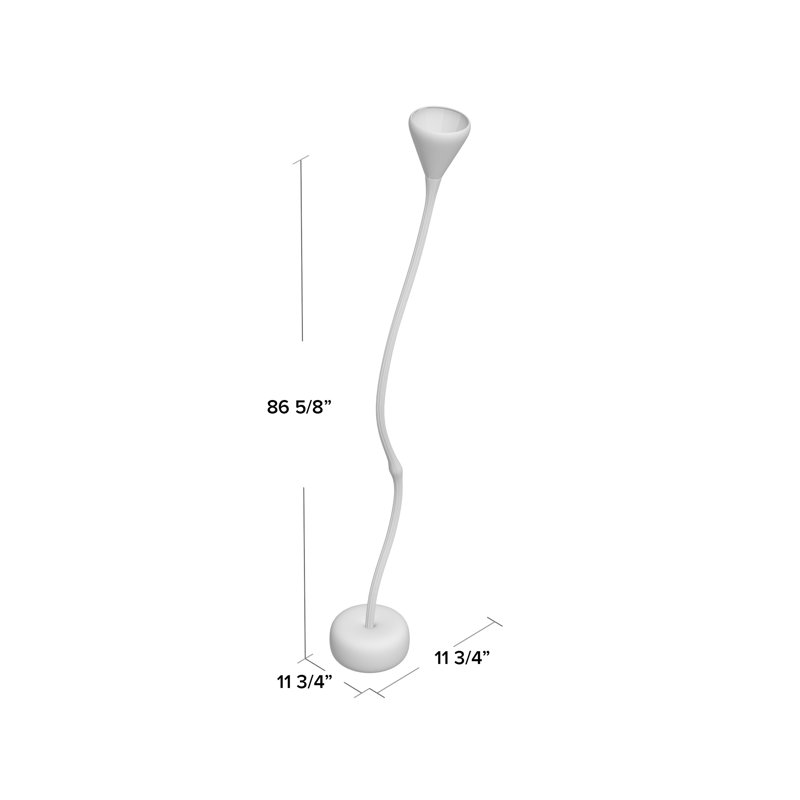 Gray Silicone and Steel Arched Floor Lamp with LED Light