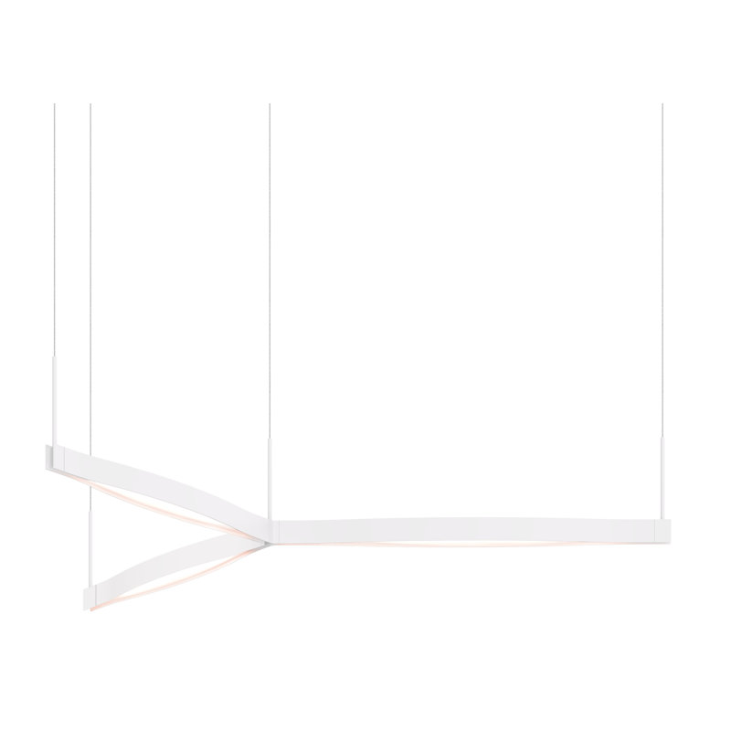 Ola Modern 55'' Satin White Aluminum LED Kitchen Island Pendant