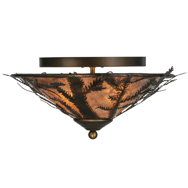 20" Silver Glass Drum Flush Mount Light