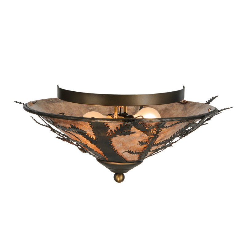 20" Silver Glass Drum Flush Mount Light