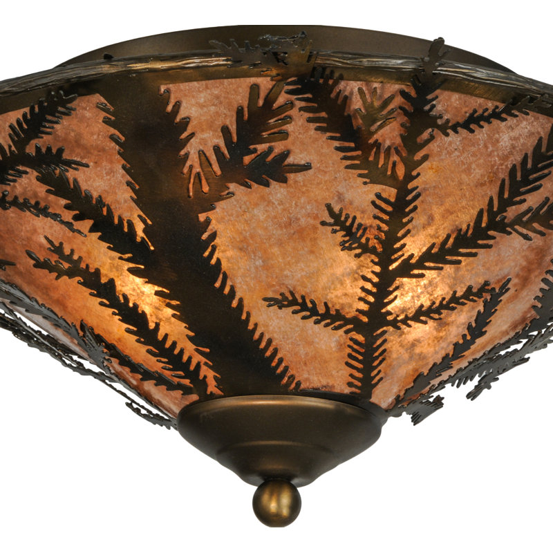 20" Silver Glass Drum Flush Mount Light