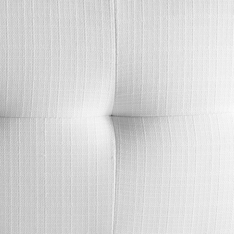 Privy Geometric Black Stainless Steel Tufted Bar Stool in White