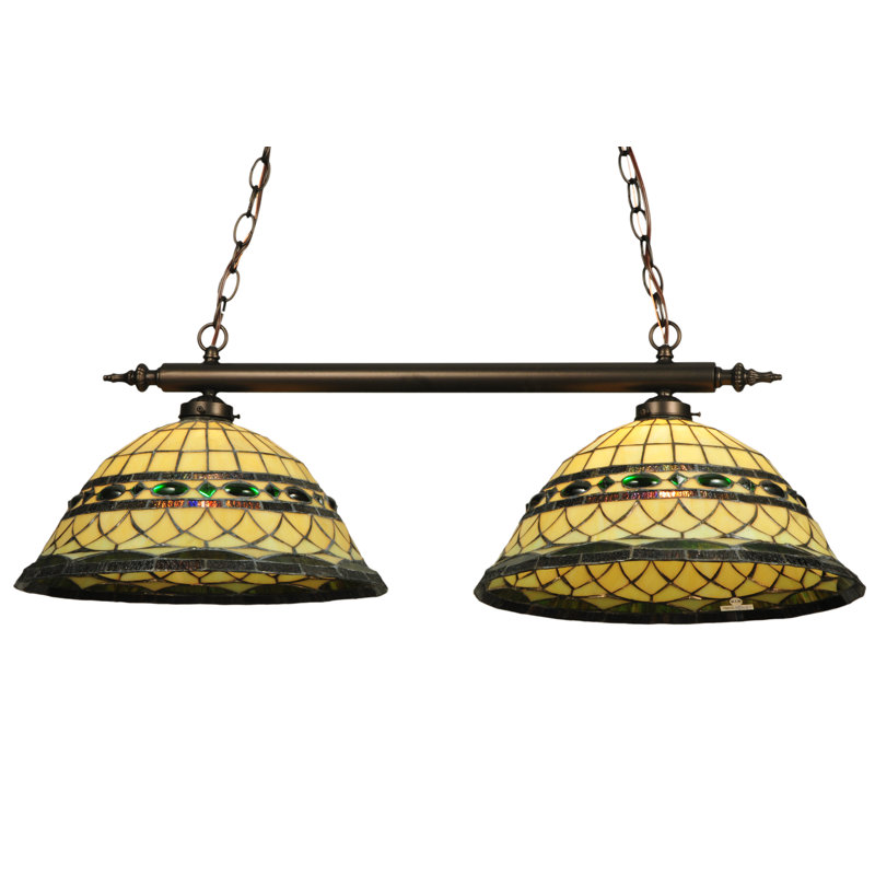 Emerald Jewel 2-Light Mahogany Bronze Island Pendant