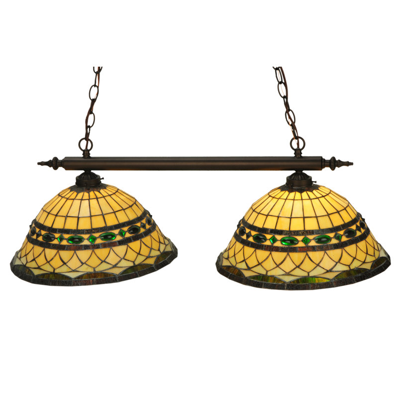 Emerald Jewel 2-Light Mahogany Bronze Island Pendant