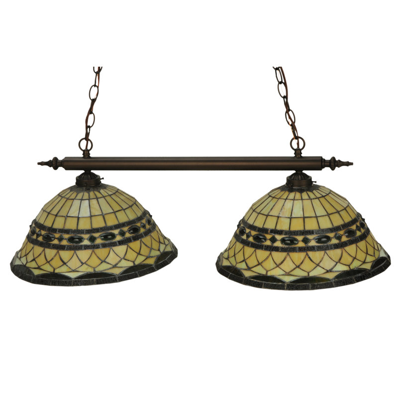 Emerald Jewel 2-Light Mahogany Bronze Island Pendant