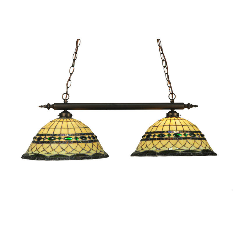 Emerald Jewel 2-Light Mahogany Bronze Island Pendant