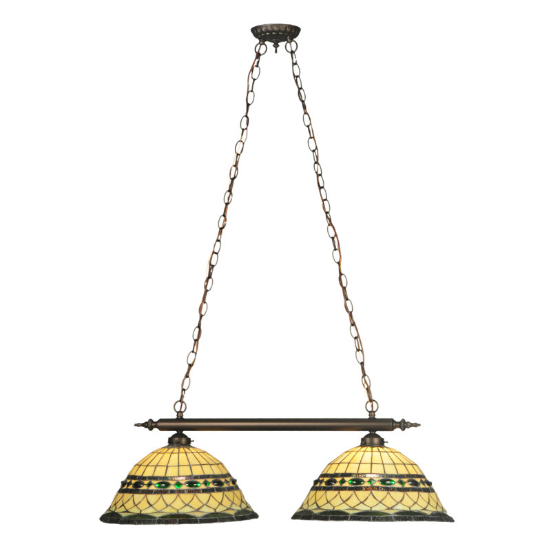 Emerald Jewel 2-Light Mahogany Bronze Island Pendant