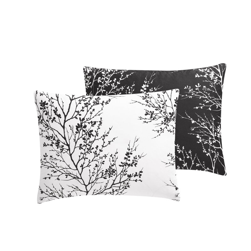 King Blue and Chocolate Floral Microfiber Bed in a Bag Set