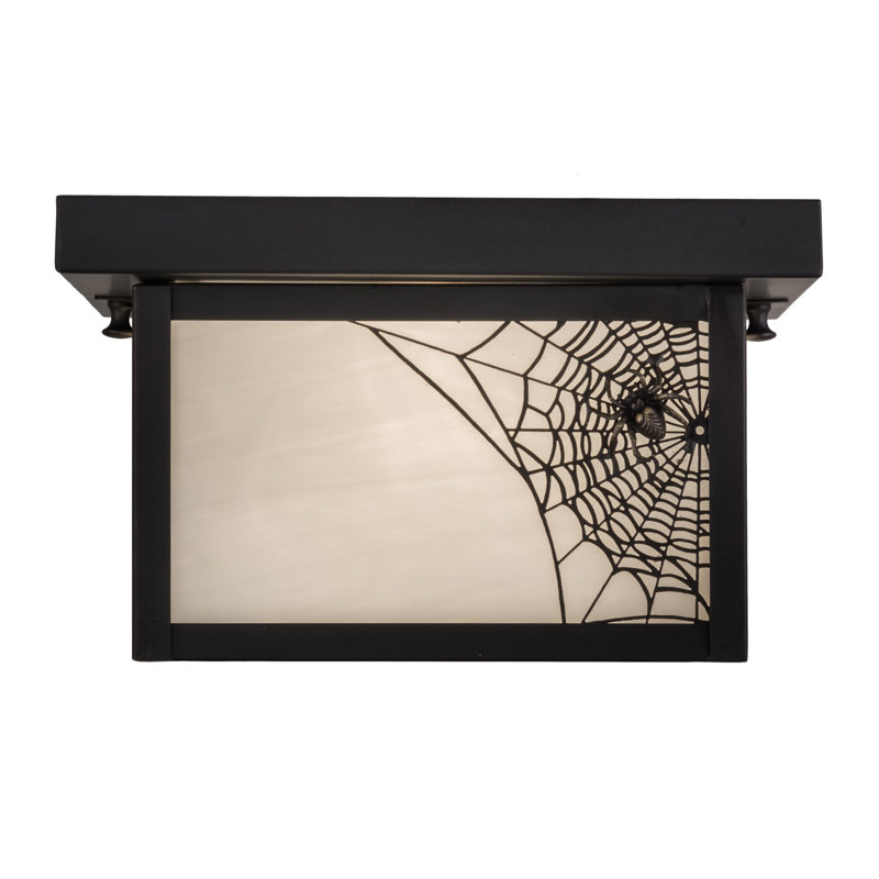 Hyde Park 6" Brown Glass Spider Web Flush Mount Light