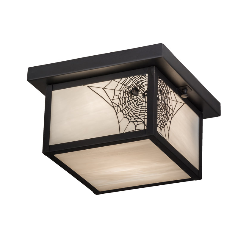 Hyde Park 6" Brown Glass Spider Web Flush Mount Light