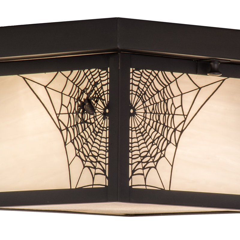 Hyde Park 6" Brown Glass Spider Web Flush Mount Light