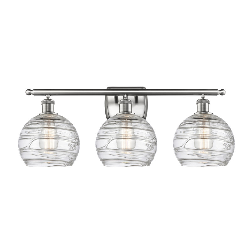Elysian 26'' Brushed Nickel 3-Light Vanity with Clear Glass Shades