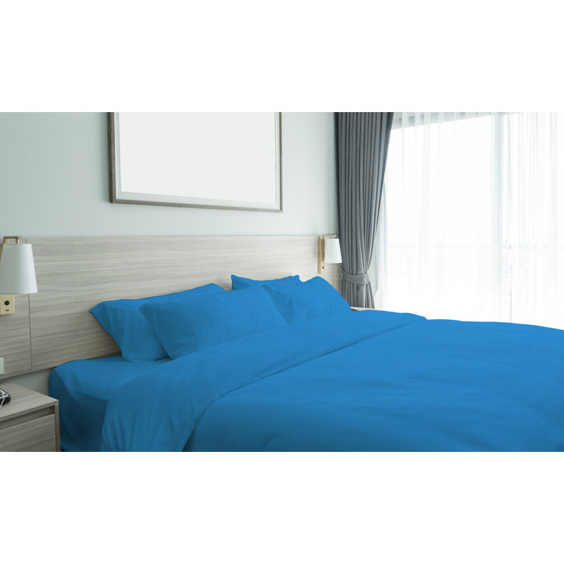 Navy Full Microfiber Bamboo Embossed 6-Piece Sheet Set