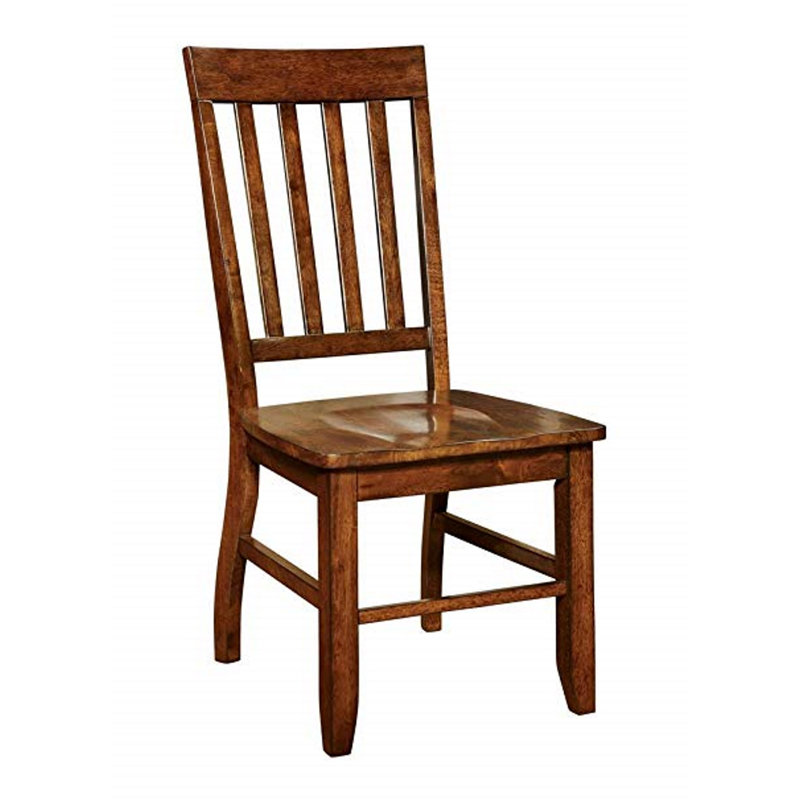 Dark Oak Slat Back Transitional Side Chair