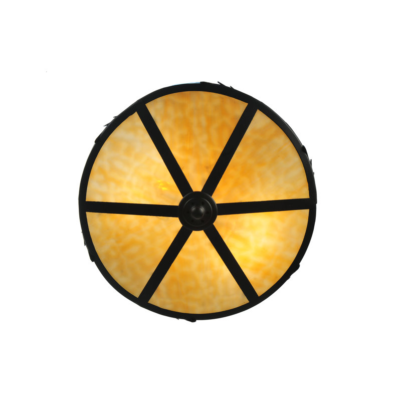 Black Glass Globe 2-Light Indoor/Outdoor Energy Star Flush Mount