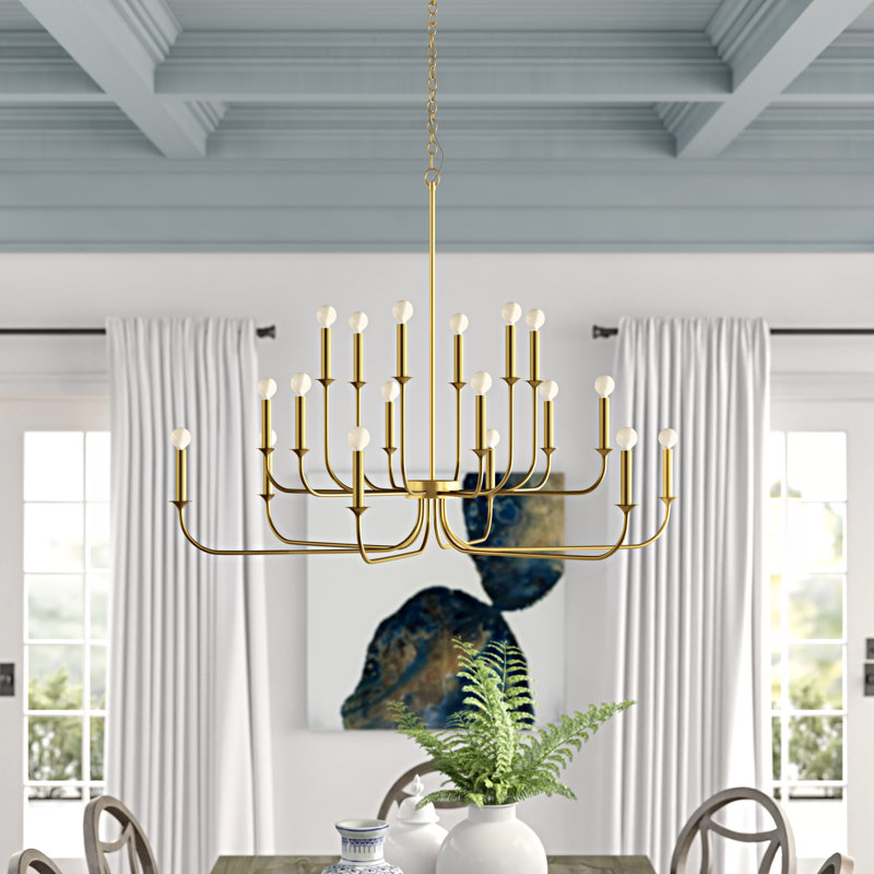 Bronze Sputnik 18-Light Double Tier Plug-In Chandelier