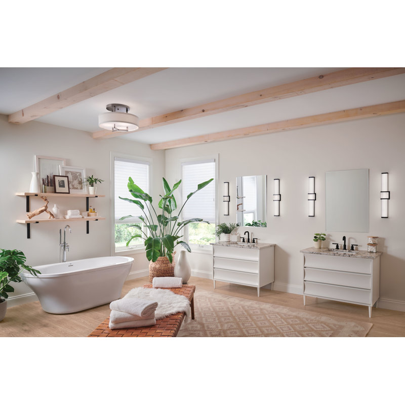 Pietra Luxe Black LED Bath Vanity Light, 24" Integrated
