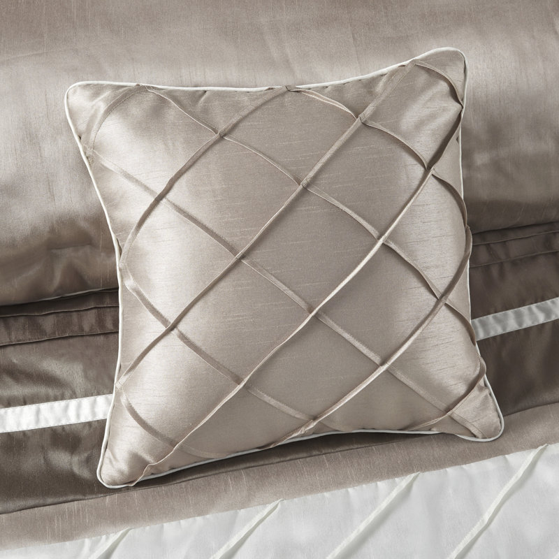 Gray King Microfiber 7-Piece Comforter Set with Decorative Pillows