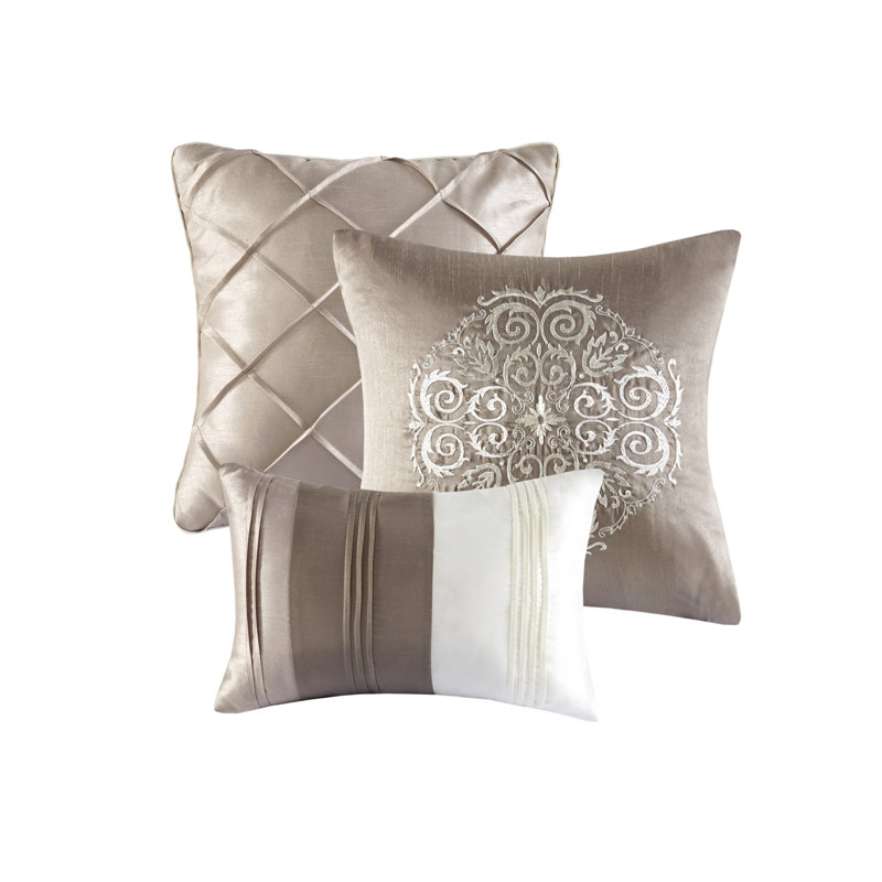 Gray King Microfiber 7-Piece Comforter Set with Decorative Pillows