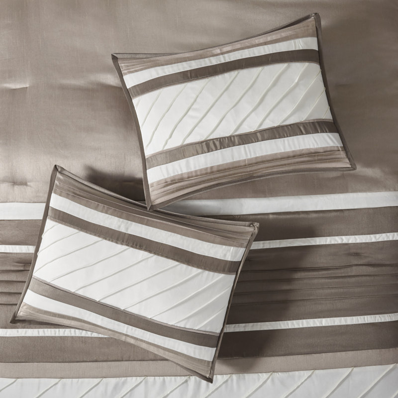 Gray King Microfiber 7-Piece Comforter Set with Decorative Pillows