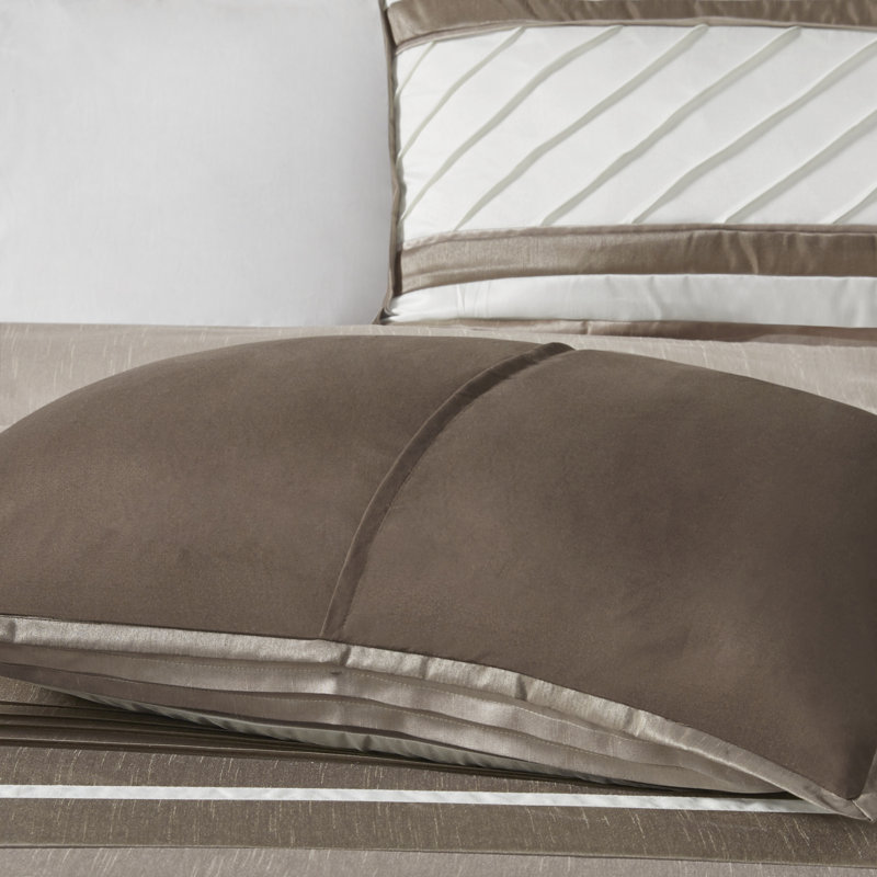 Gray King Microfiber 7-Piece Comforter Set with Decorative Pillows