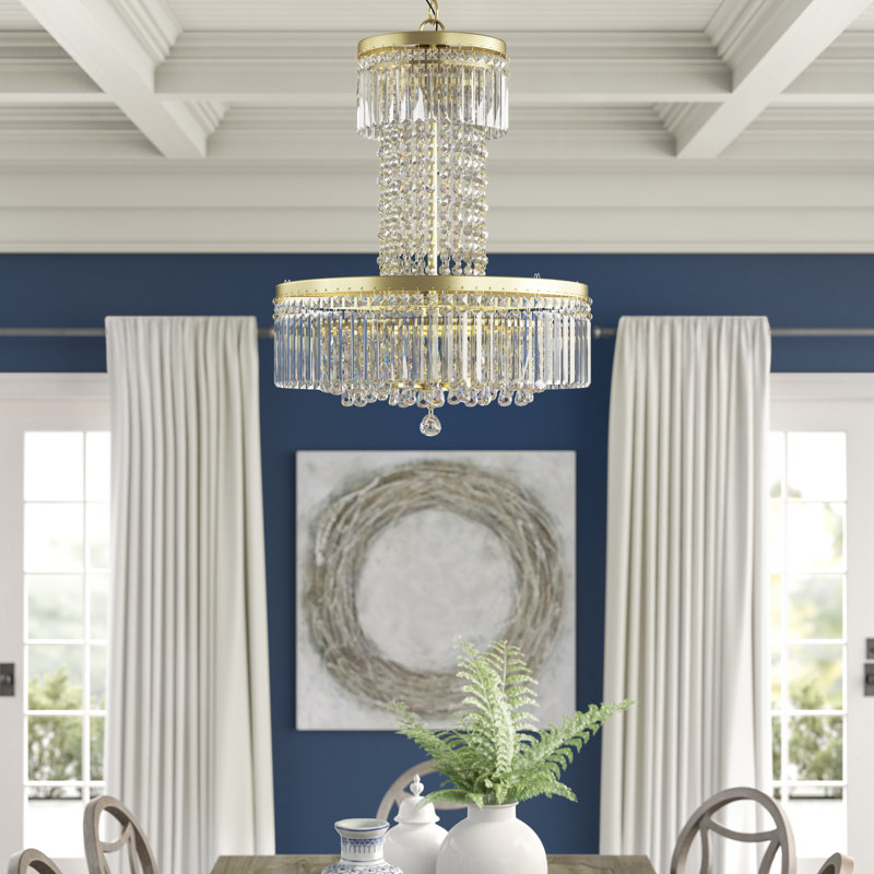 Antique Brass Elegance 8-Light Crystal Chandelier