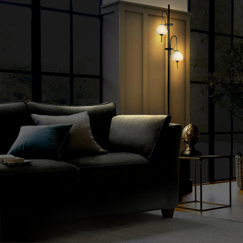 Lecce Arc 70" Black Energy Star Integrated LED Floor Lamp with Dimmer