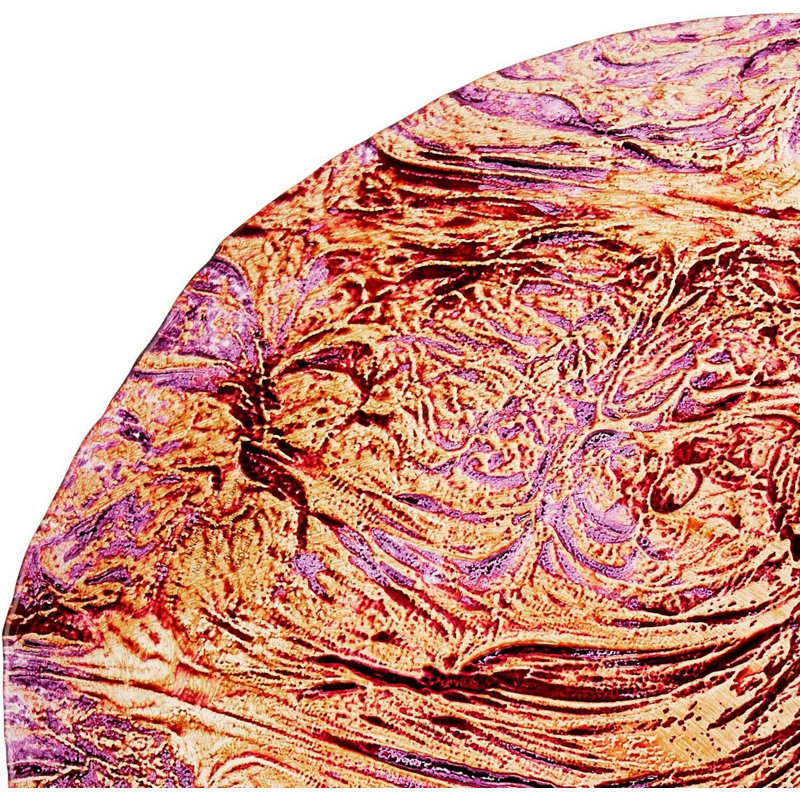 Handmade Purple and Orange Round Glass Platter