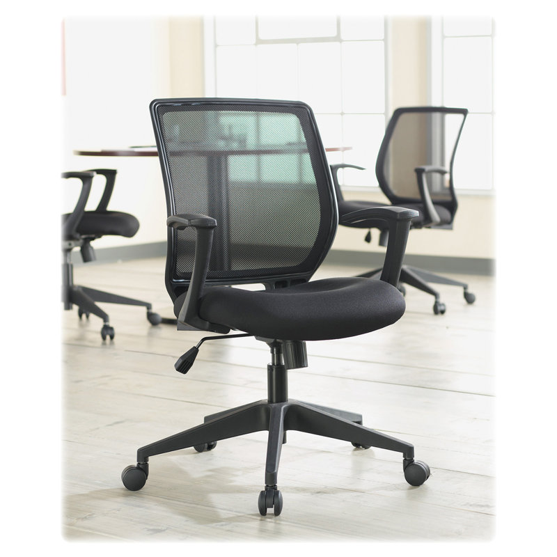 Executive Mid-Back Mesh Chair with Fixed Arms in Black