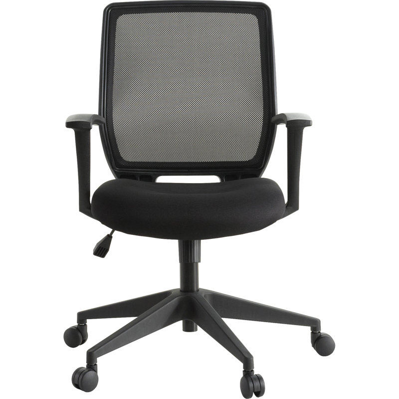 Executive Mid-Back Mesh Chair with Fixed Arms in Black