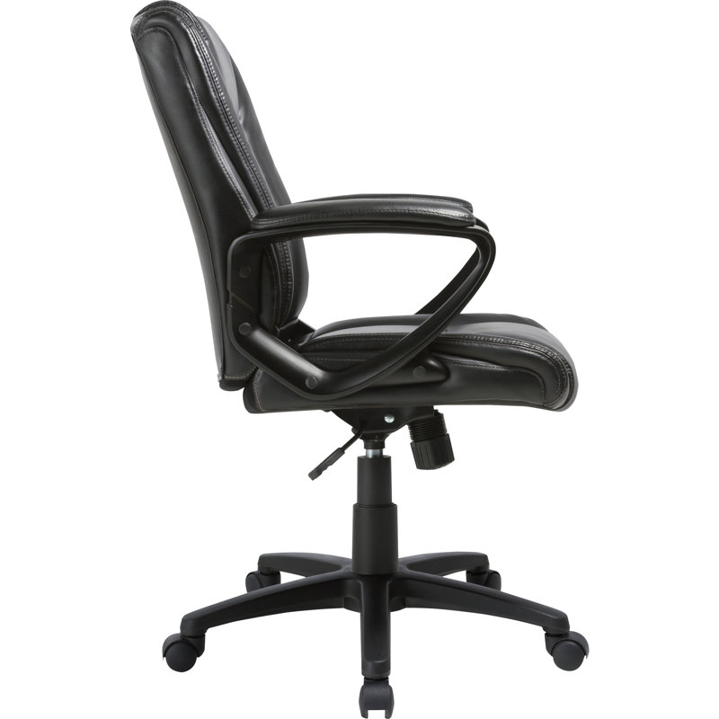 Soho High-Back Executive Swivel Chair in Black Leather