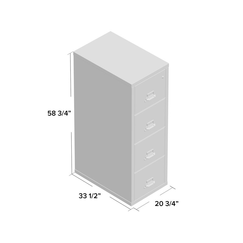 Black 4-Drawer Fire Resistant Steel Filing Cabinet