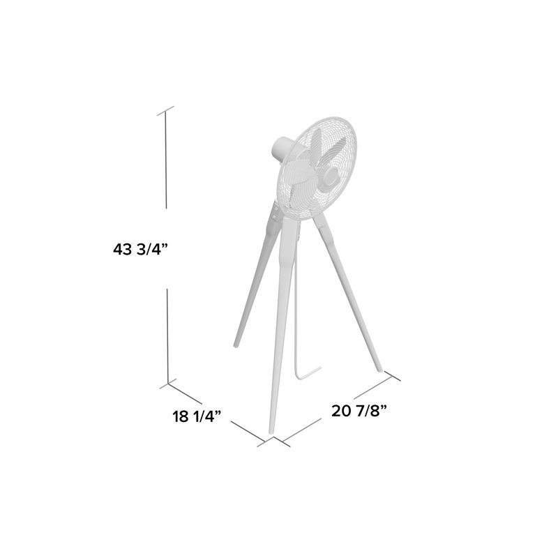 Arden Satin Nickel Oscillating Floor Fan with Three-Speed Control