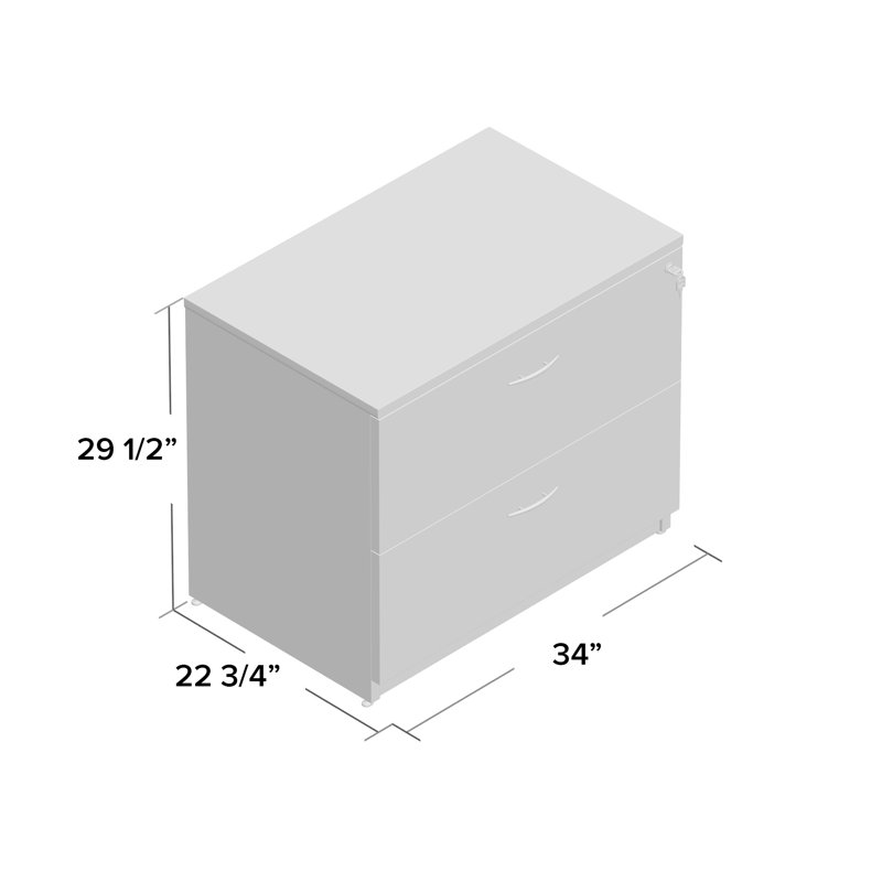 Espresso 34'' Wide 2-Drawer Lockable Lateral File Cabinet