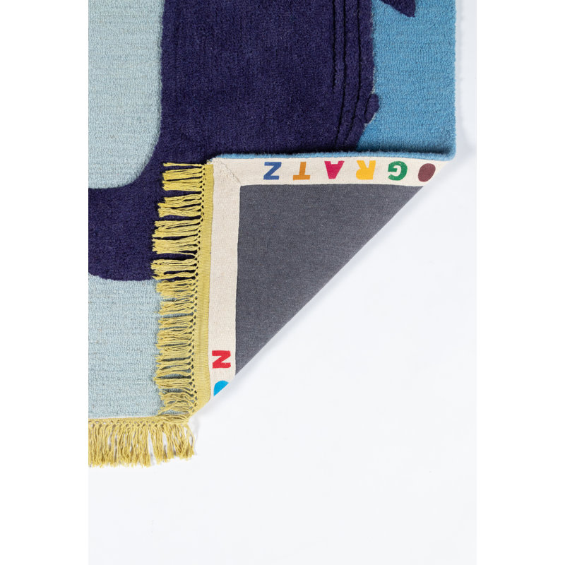 Atticus Hand-Tufted Wool Kids' Playful Animal Rug, Blue, 3' x 5'