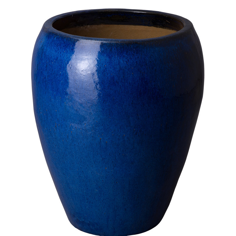 Large Tea Green Ceramic Round Pot for Indoor/Outdoor Use