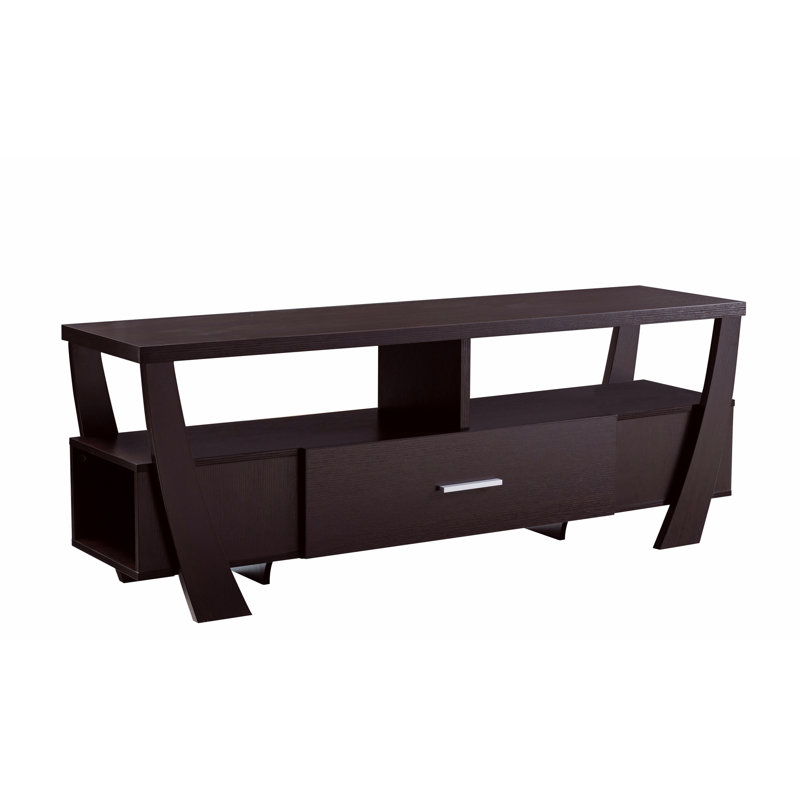 Curved Red Cocoa 60'' TV Stand with Spacious Storage