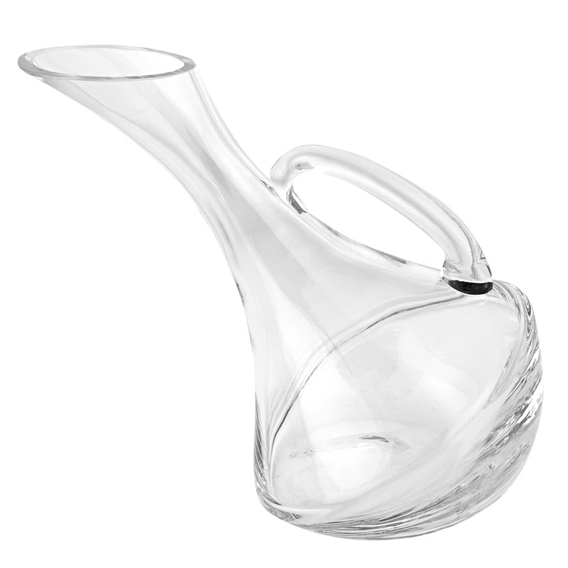 Olivia Leaning Clear Glass Wine Carafe 32-oz