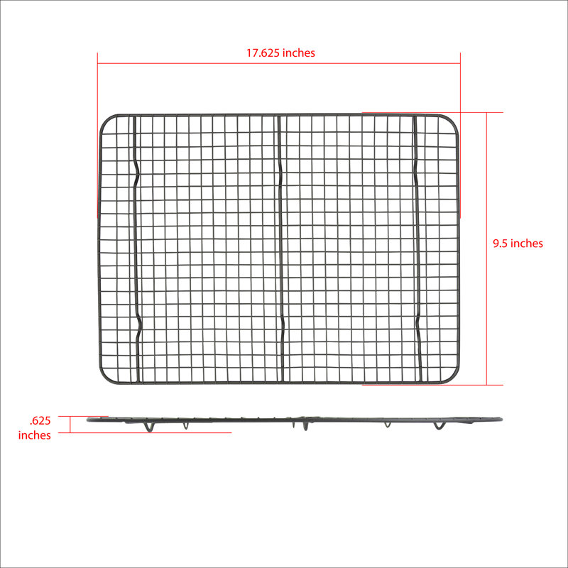 Ash Gray Non-Stick Carbon Steel 2-Piece Cooling Rack Set