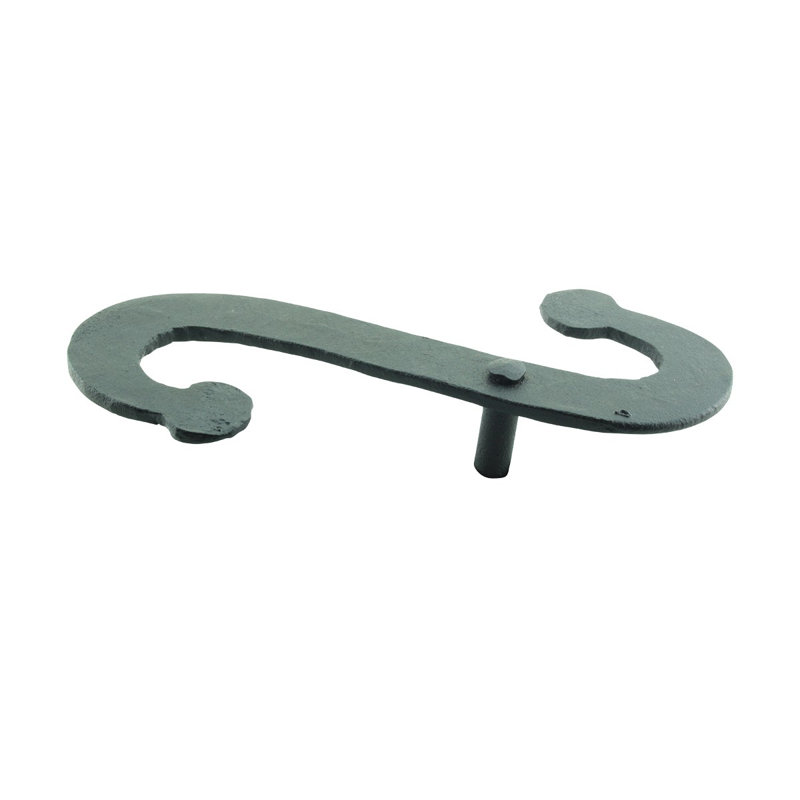 Vintage Black Wrought Iron S-Shaped Shutter Dogs
