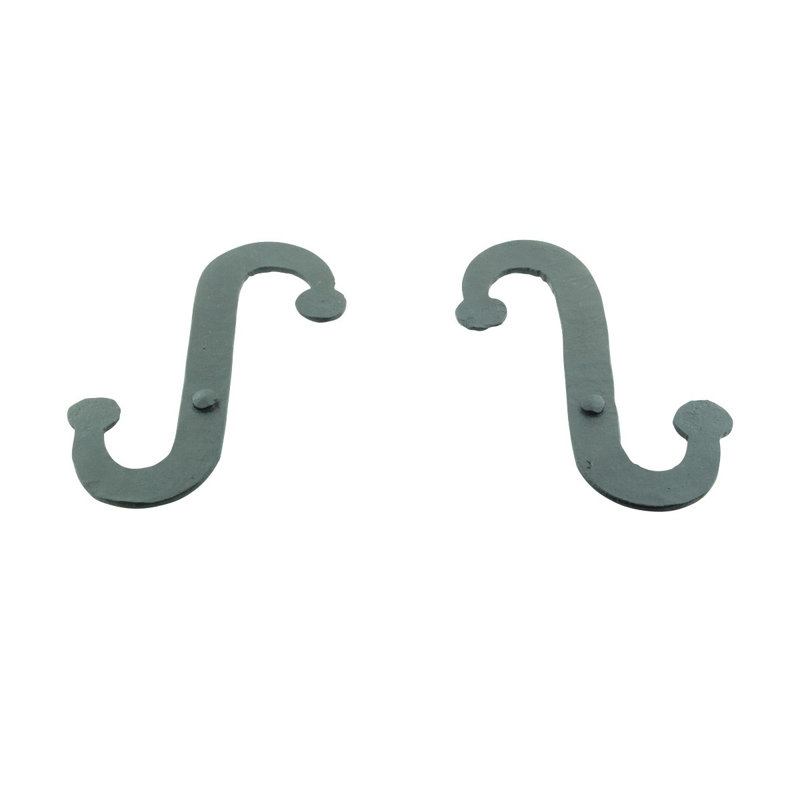 Vintage Black Wrought Iron S-Shaped Shutter Dogs