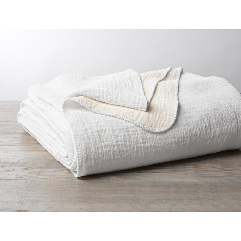 Twin Alpine White Organic Cotton Reversible Baby Blanket